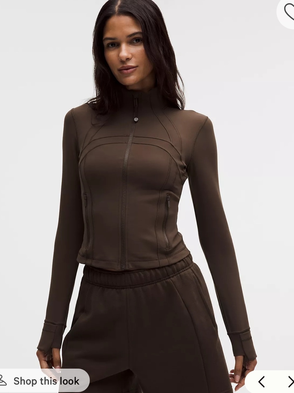 lululemon athletica Brown Full-Zip Fitted Jacket